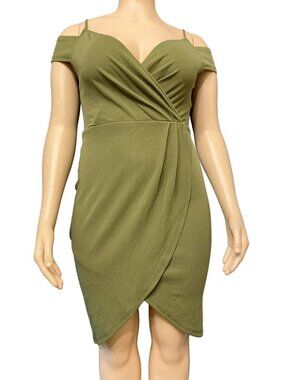 AX Paris Cold Shoulder Wrap Front Bodycon Dress